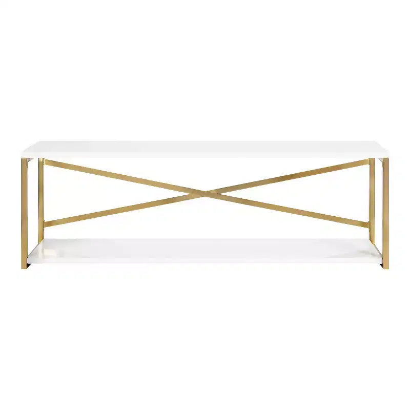 Étagère Murale Blanche à 2 Niveaux - Décor Glamour Moderne, Fixations en Trou de Serrure