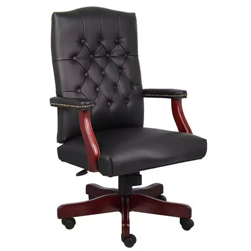 HomeStock 41 in.H Adjustable Height Black Caresoft Seat Material with Casters/Wheels Office Chairs