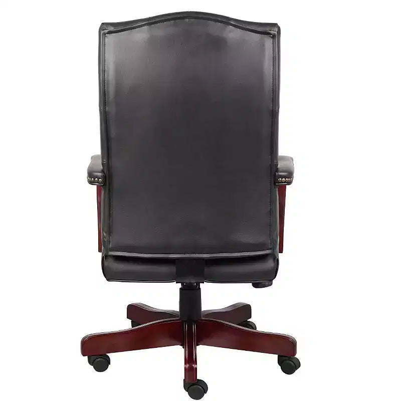 Chaise de bureau HomeStock 41 po (H) réglable avec roulettes et revêtement d'assise en tissu Caresoft noir