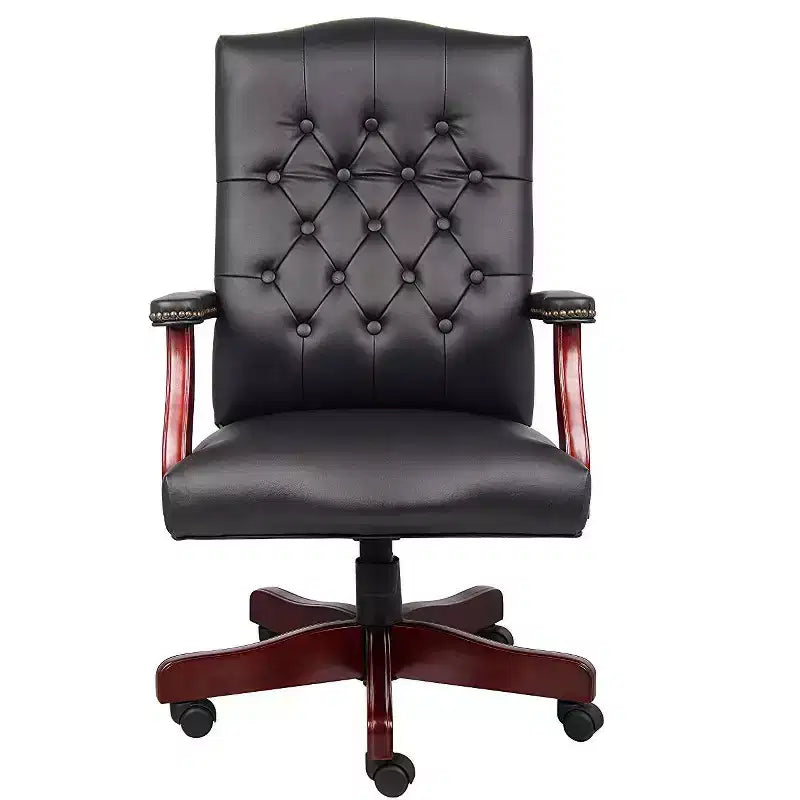 Chaise de bureau HomeStock 41 po (H) réglable avec roulettes et revêtement d'assise en tissu Caresoft noir