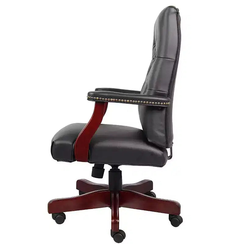 Chaise de bureau HomeStock 41 po (H) réglable avec roulettes et revêtement d'assise en tissu Caresoft noir