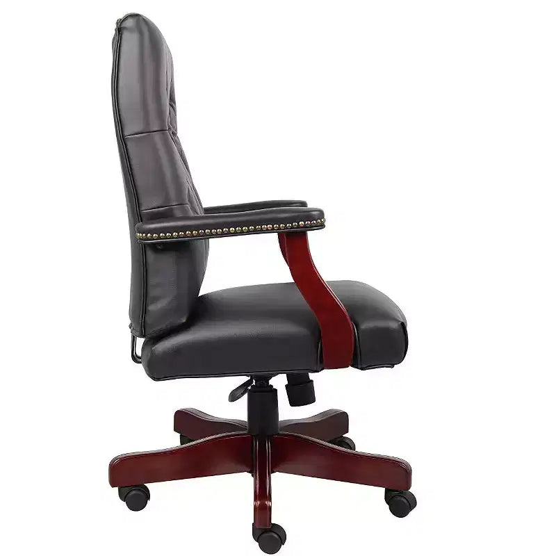 Chaise de bureau HomeStock 41 po (H) réglable avec roulettes et revêtement d'assise en tissu Caresoft noir