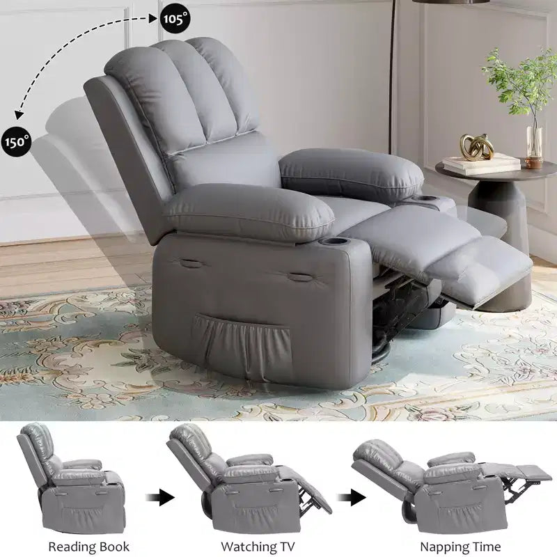 Fauteuil inclinable avec pivotement à 360° et fonction bascule