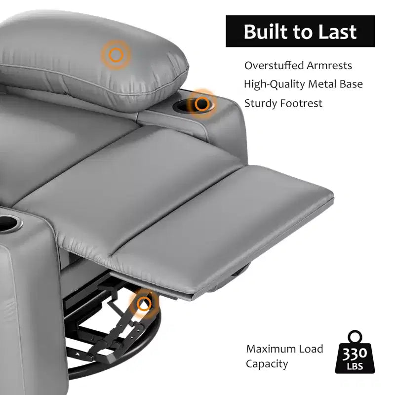 Fauteuil inclinable avec pivotement à 360° et fonction bascule