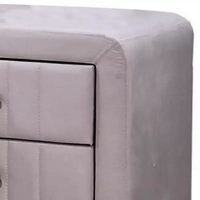 Table de chevet, velours rose clair