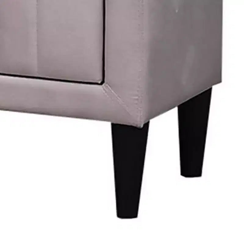 Table de chevet, velours rose clair