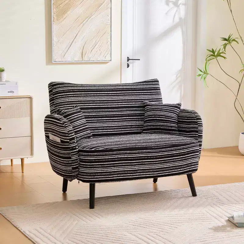 Zeus & Ruta Modern Deep-Seat Sofa with Ultra-Comfortable Armrests, Pillows & Storage Pockets