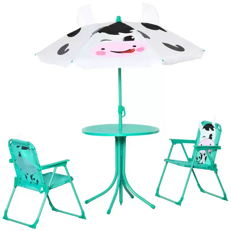 Table et chaise pour enfants à motif de vache laitière