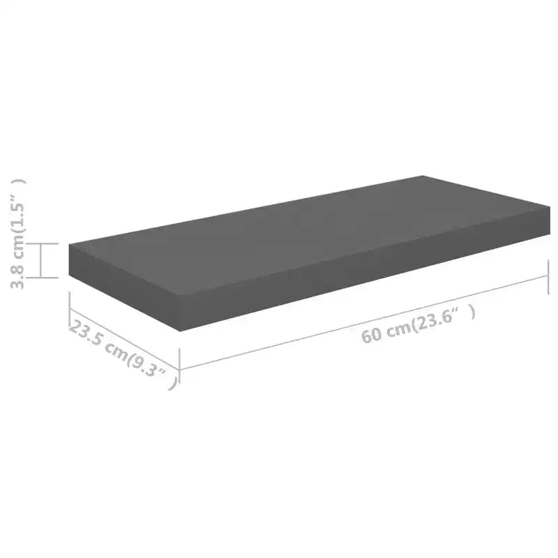 Étagère murale MDF en nid d'abeille gris brillant