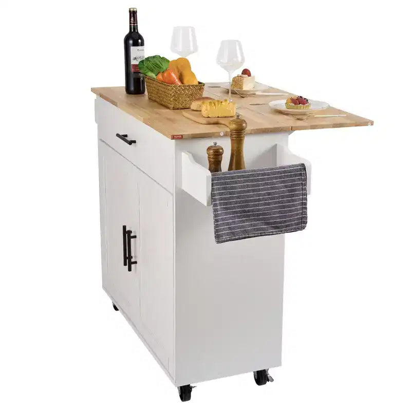 Îlot de cuisine avec plateau en bois massif