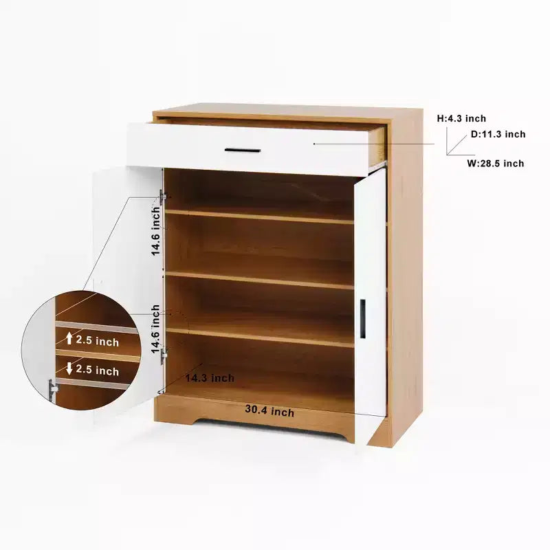 Meuble à Chaussures Moderne en Bois à 4 Niveaux