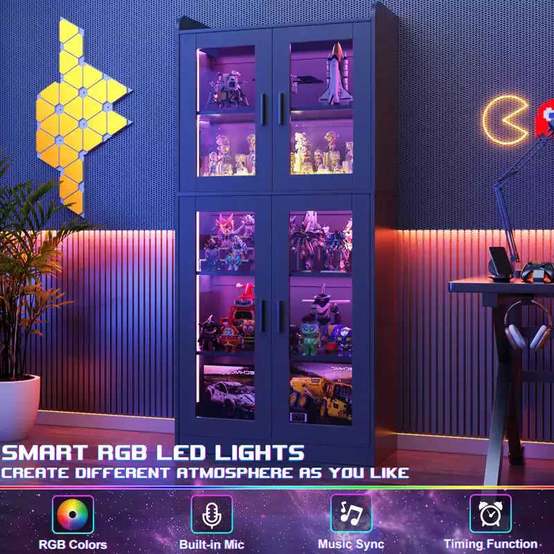 Vitrine à 5 étagères avec rangement