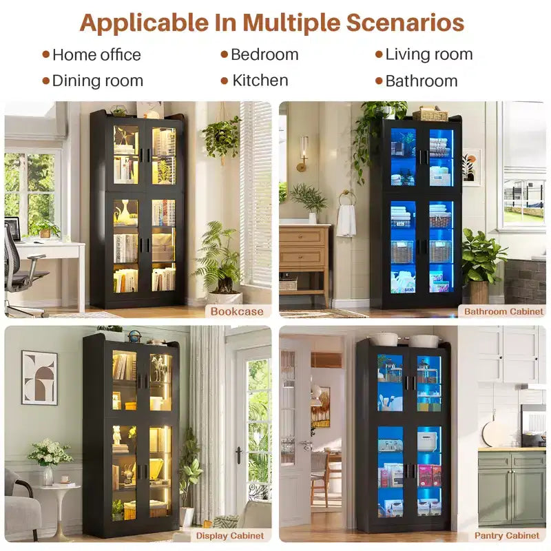 Vitrine à 5 étagères avec rangement