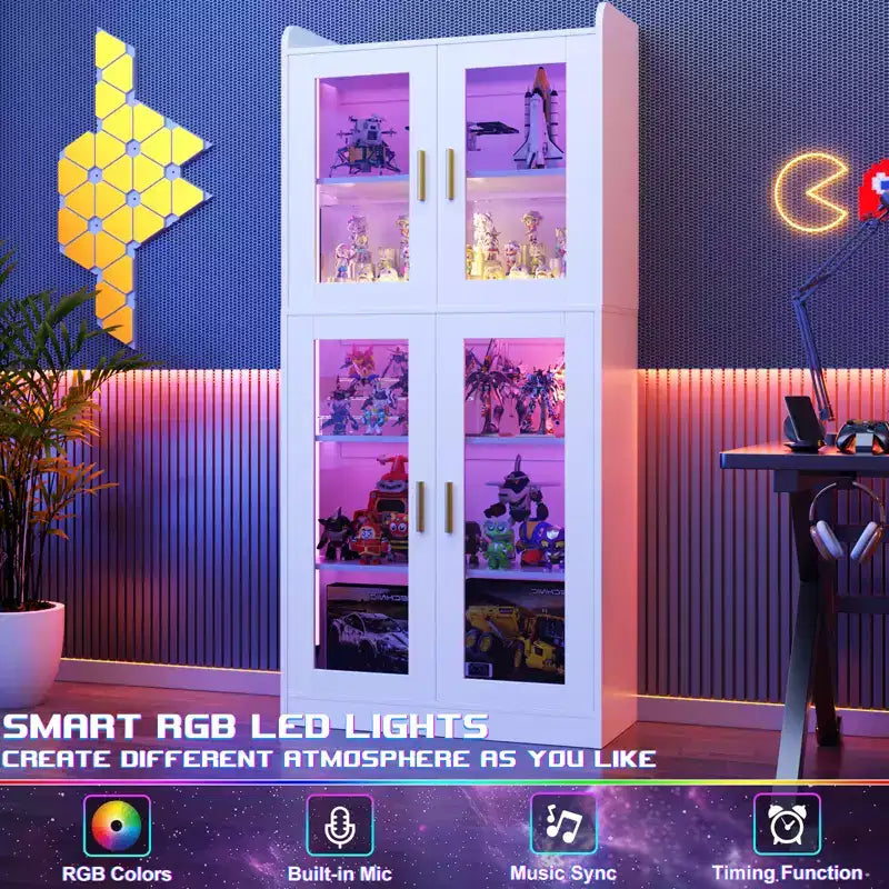 Vitrine à 5 étagères avec rangement