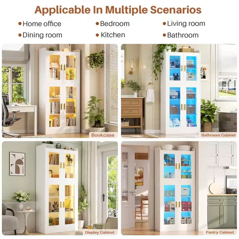 Vitrine à 5 étagères avec rangement