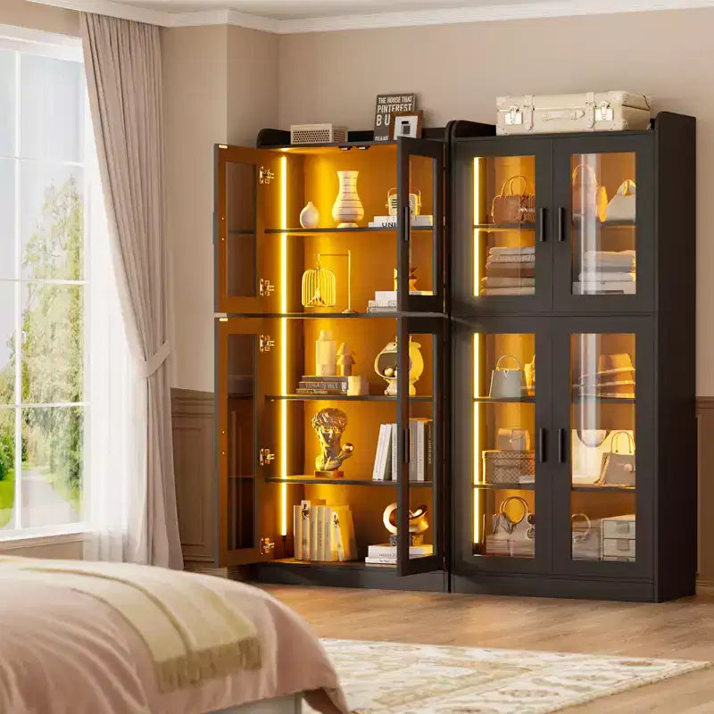 Vitrine à 5 étagères avec rangement