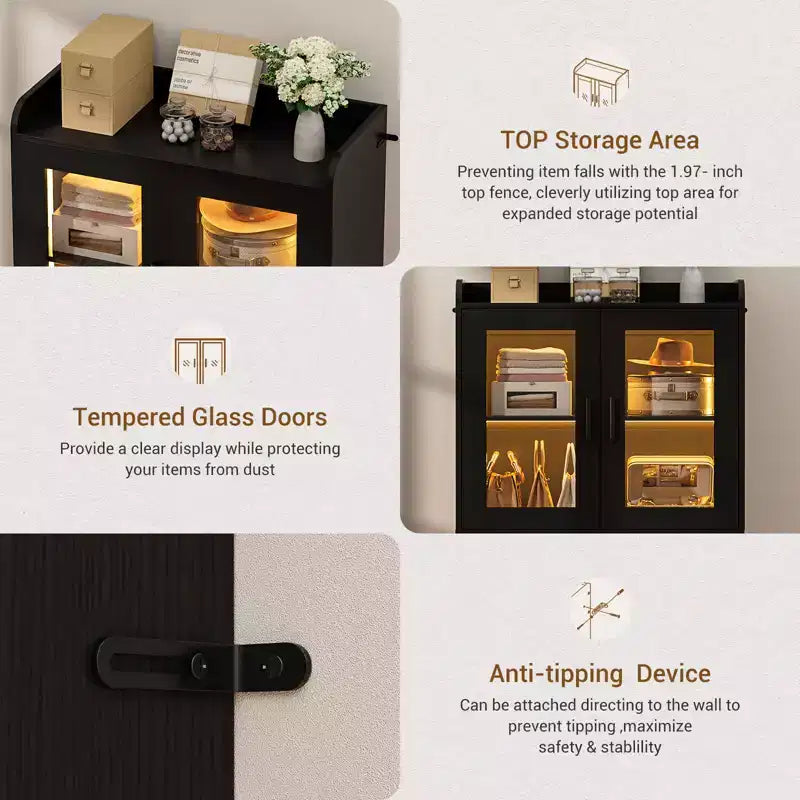 Vitrine à 5 étagères avec rangement