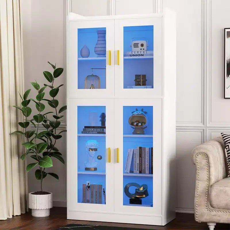 Vitrine à 5 étagères avec rangement
