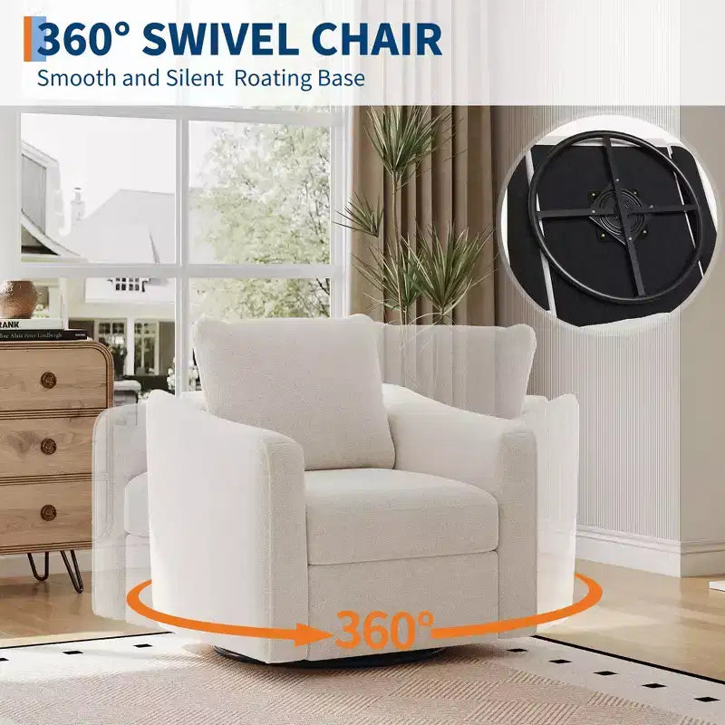 Fauteuil pivotant, fauteuil moderne en lin