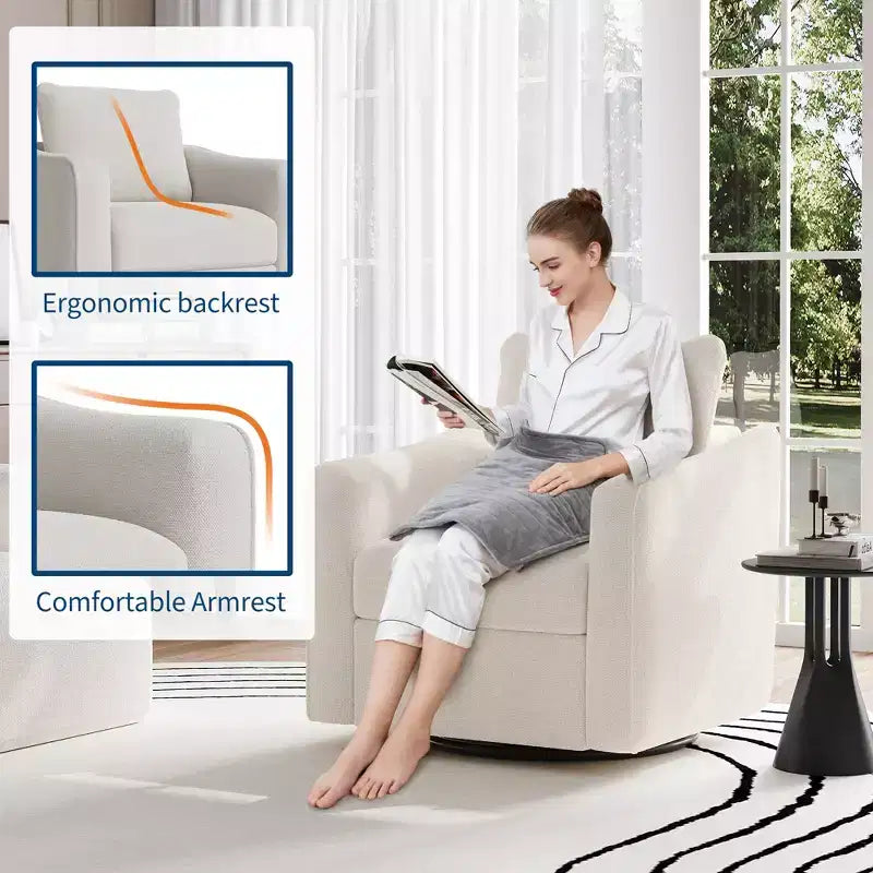Fauteuil pivotant, fauteuil moderne en lin