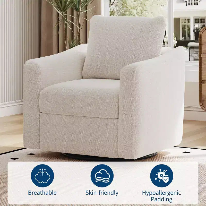 Fauteuil pivotant, fauteuil moderne en lin