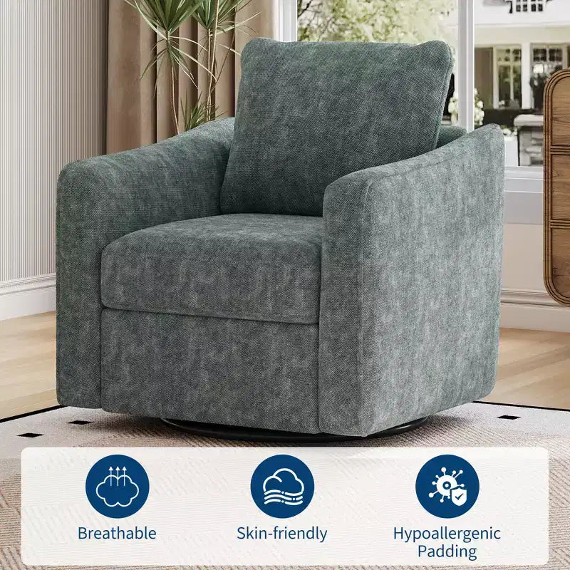 Fauteuil pivotant, fauteuil moderne en lin