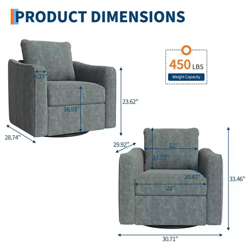 Fauteuil pivotant, fauteuil moderne en lin