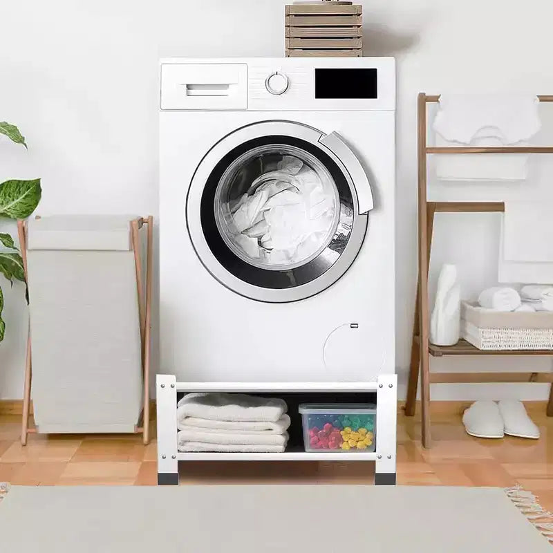 Socles robustes pour laveuse et sécheuse avec étagère de rangement