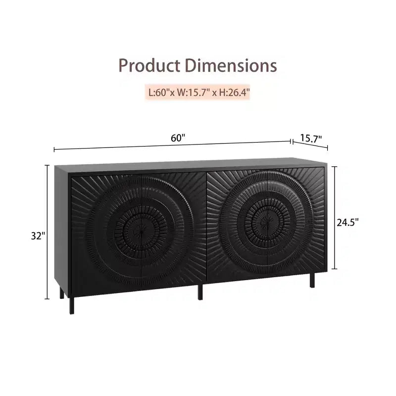 Bahut Buffet Noir Moderne