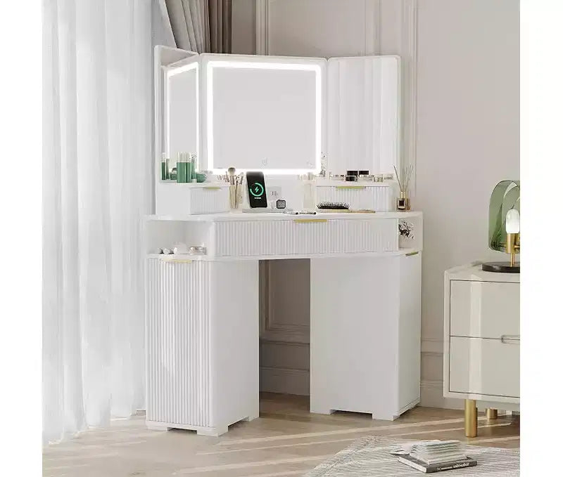 Coiffeuse d'Angle, Coiffeuse avec Miroir Lumineux