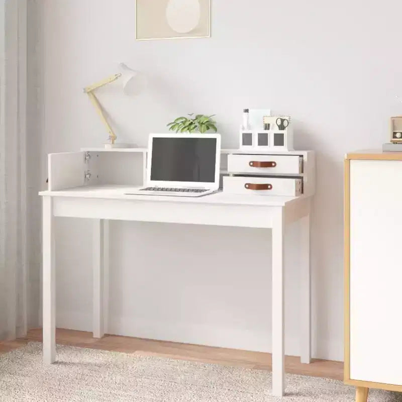 Bureau en pin massif blanc