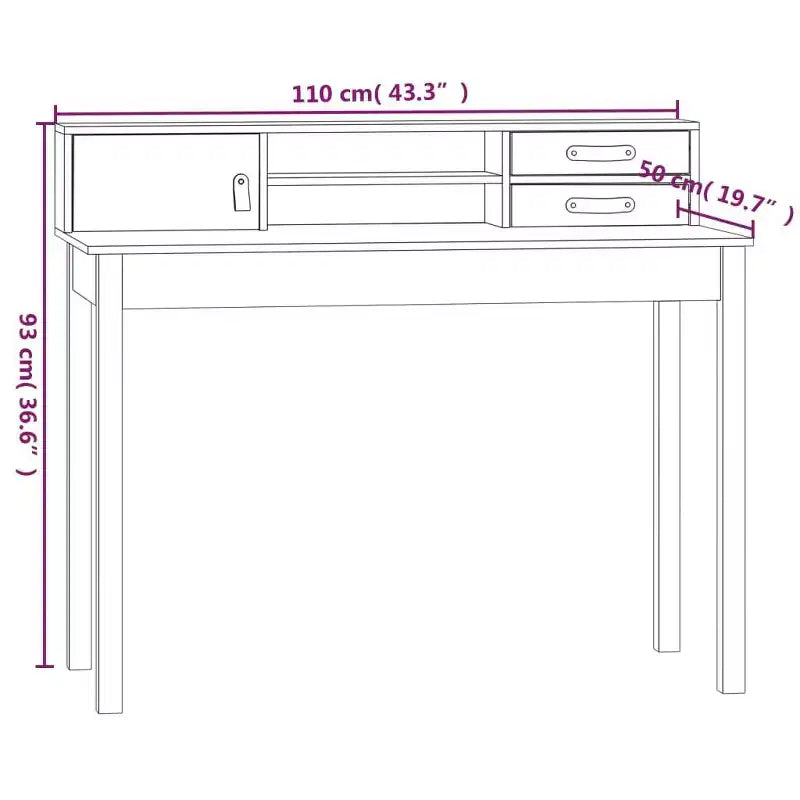 Bureau en pin massif blanc