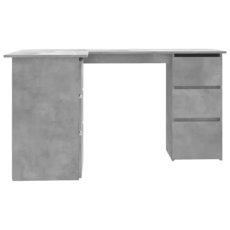 Bureau d'angle en bois d'ingénierie gris, compact