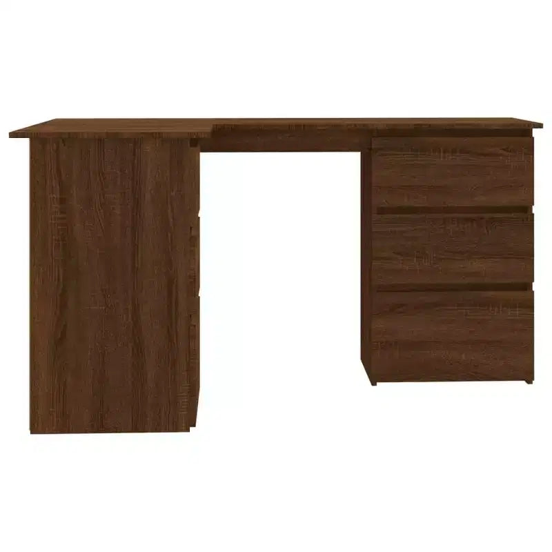 Bureau d'angle en bois d'ingénierie gris, compact