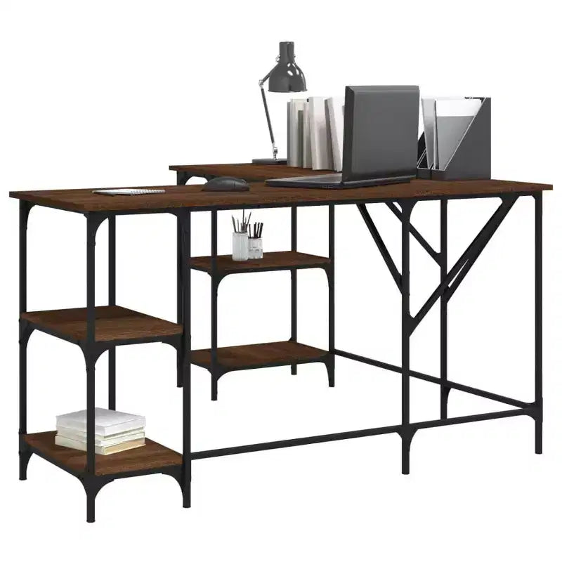 Bureau d'angle avec rangement pour ordinateur et étude