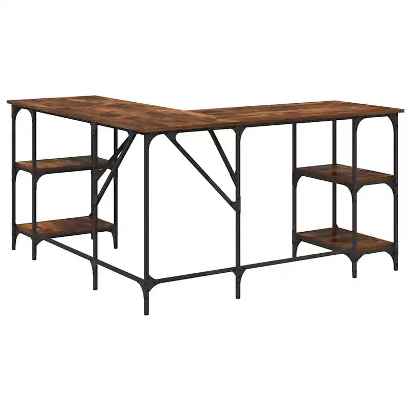 Bureau d'angle avec rangement pour ordinateur et étude