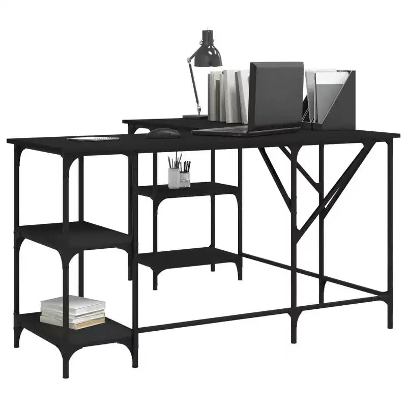 Bureau d'angle avec rangement pour ordinateur et étude