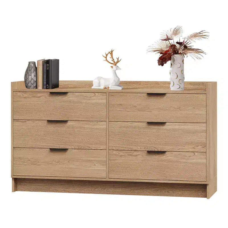 Commode en bois à 6 tiroirs pour chambre à coucher