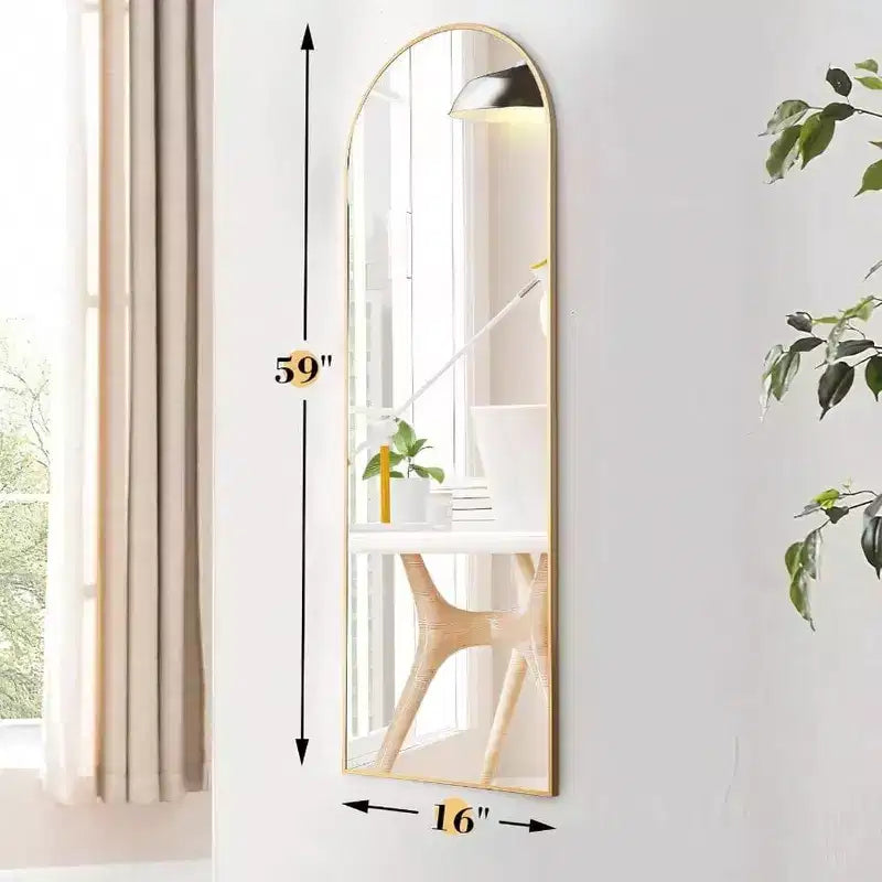 Miroir arqué doré