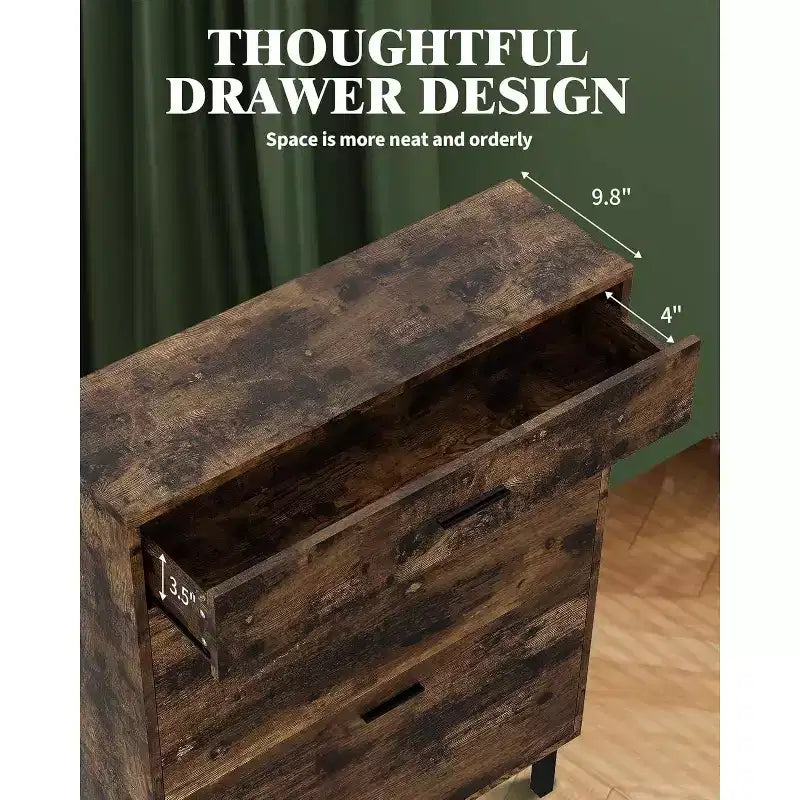 Meuble de rangement à chaussures à 3 niveaux, avec tiroirs abattants