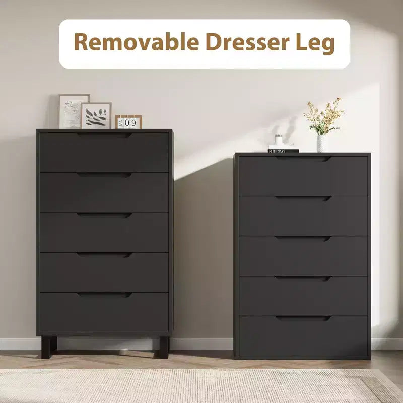 Commode de chambre, commode verticale autoportante avec rangement