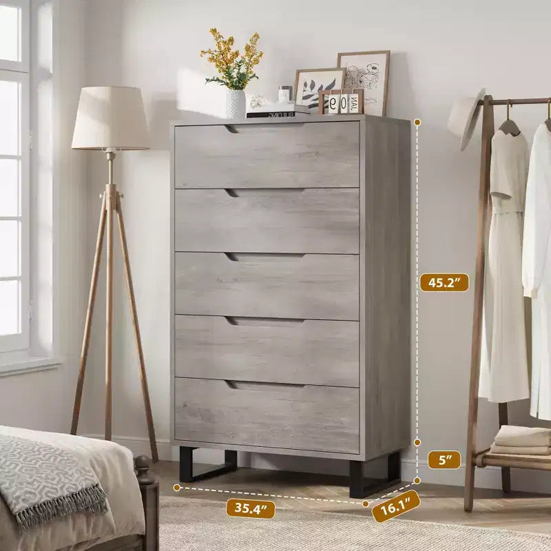 Commode de chambre, commode verticale autoportante avec rangement