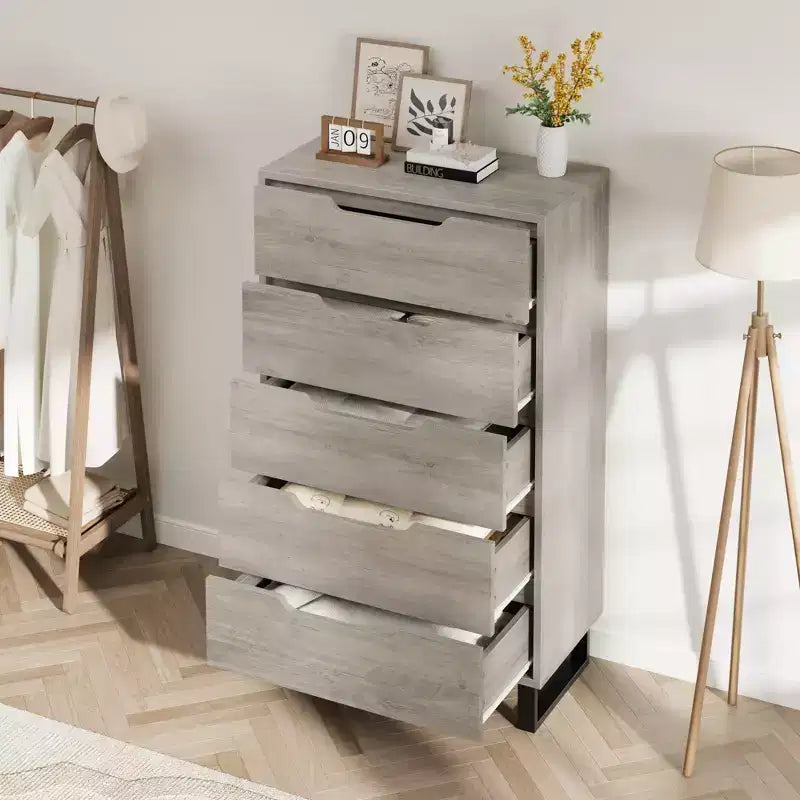 Commode de chambre, commode verticale autoportante avec rangement