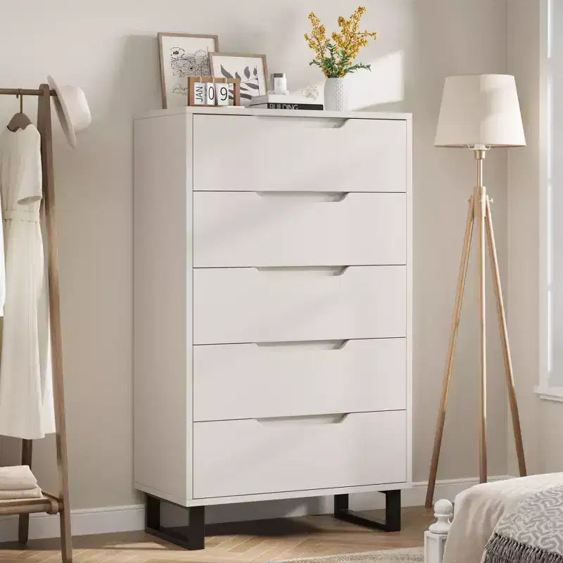 Commode de chambre, commode verticale autoportante avec rangement