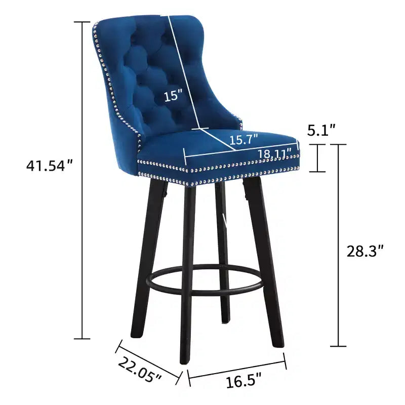Tabourets de bar pivotants modernes en velours