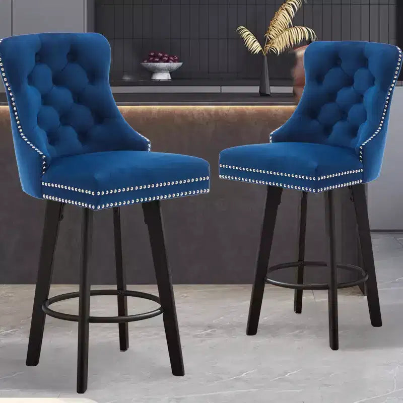 Tabourets de bar pivotants modernes en velours