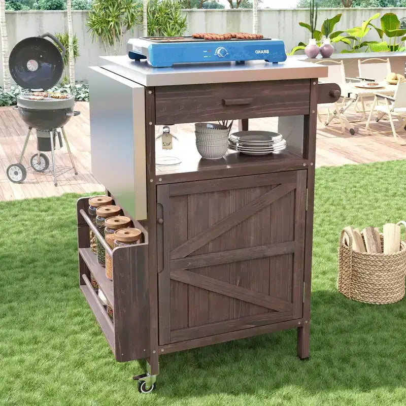 Chariot de barbecue avec rangement