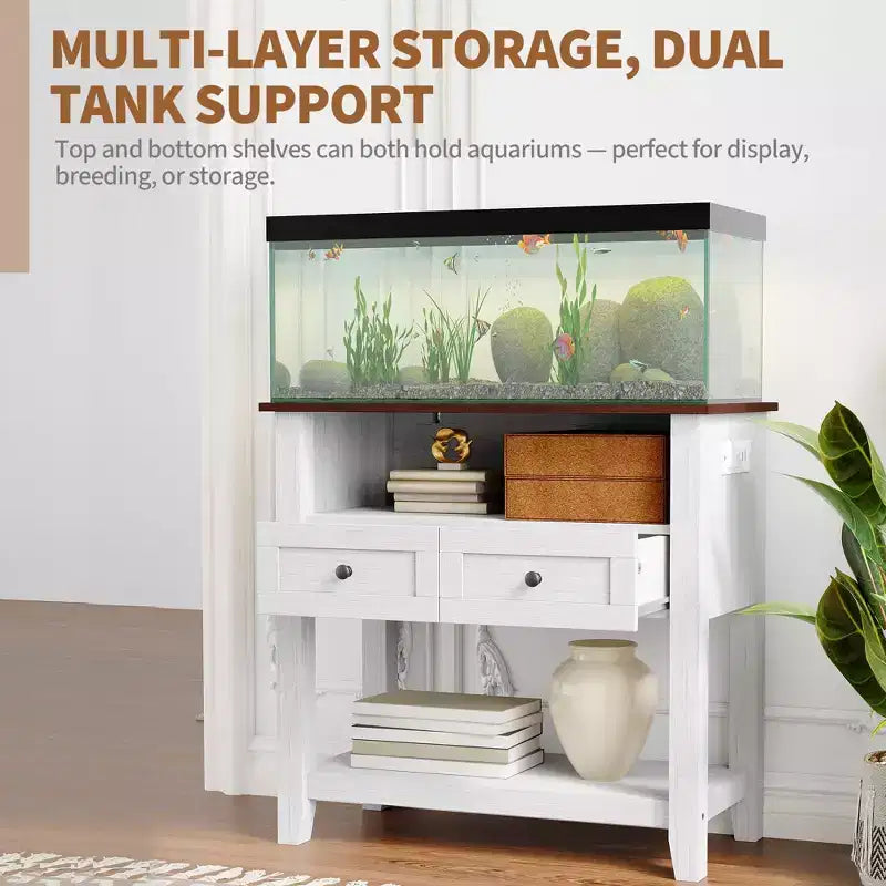 Meuble pour aquarium gallon avec station de recharge