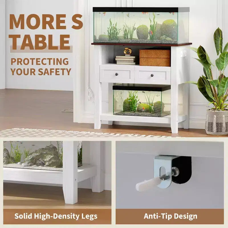 Meuble pour aquarium gallon avec station de recharge
