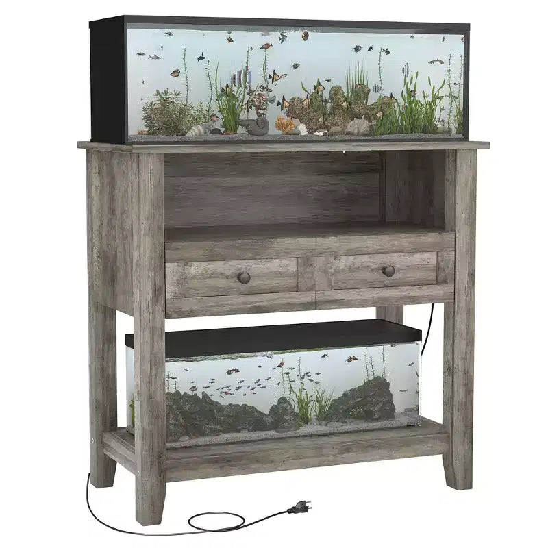 Meuble pour aquarium gallon avec station de recharge